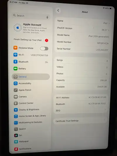 iPad 256gb 10th gen, View more