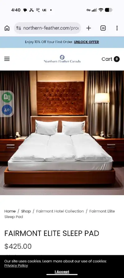 Queen Sized Fairmont Elite Sleep Pad, View more