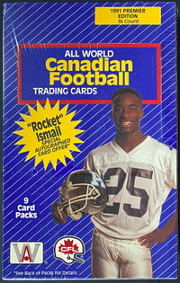 1991 CFL … Canadian Football League … OPEN BOX=$35 … SEALED=$45
