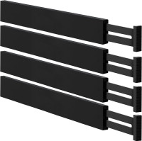 NEW: Extra Long Black Bamboo Drawer Dividers, 4 Pack
