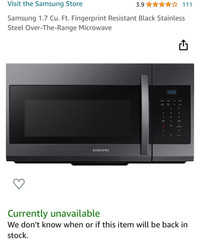 Brand new Samsung over range microwave 
