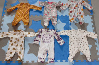 Newborn pyjamas and veriety swaddle