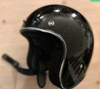 Biltwell Bonanza Helmet (XS, open face, black with gold specks)