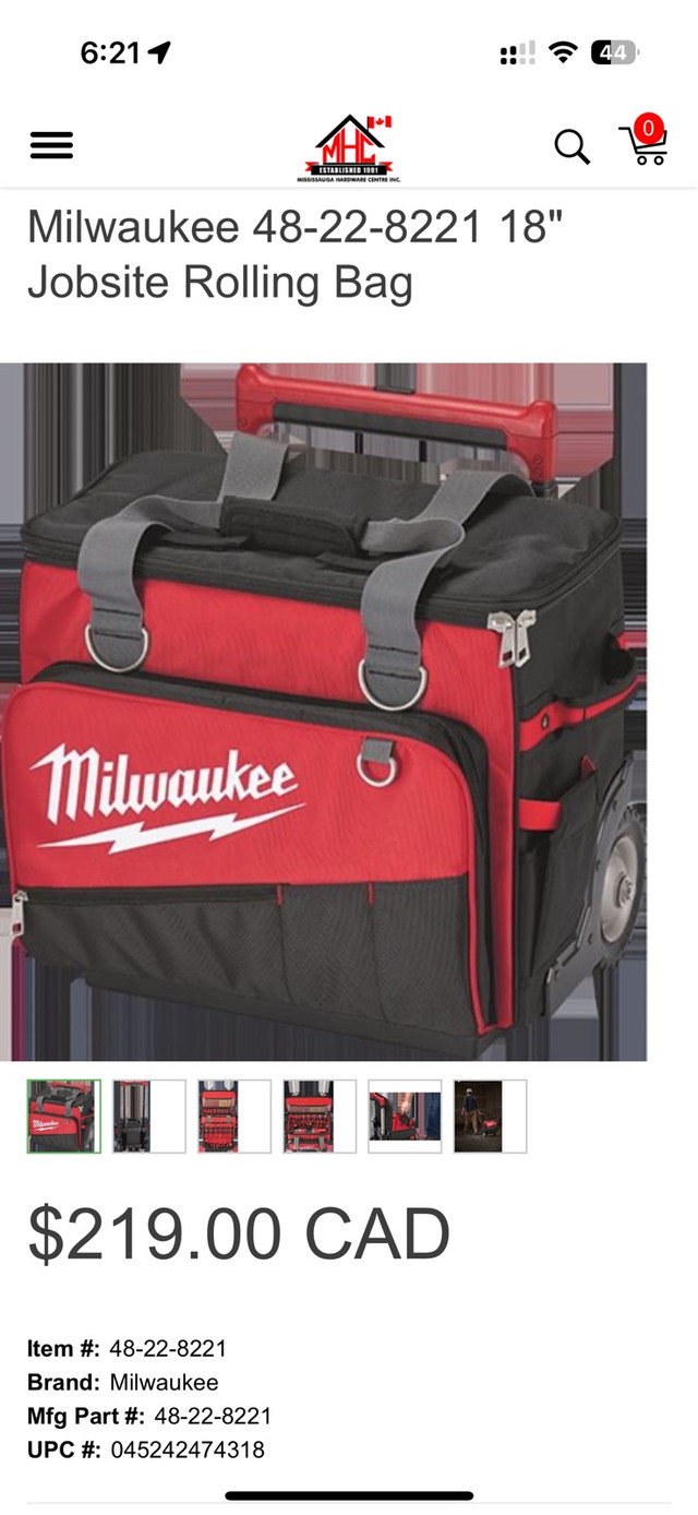 Milwaukee bag with wheels -used in Tool Storage & Benches in Hamilton