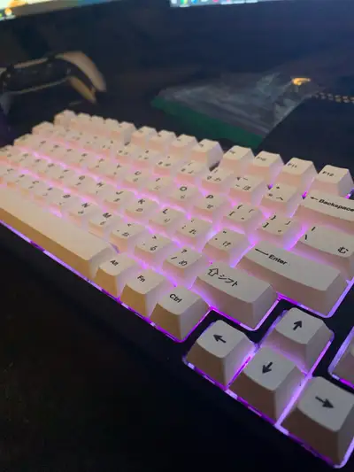 Custom keyboard 75% layout Currently have linear switches(peaches) Could replace with tactile or cou...