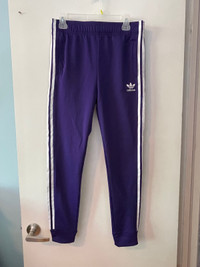 Purple Adidas pants size L (13-14y)