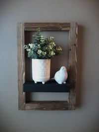 RUSTIC WOOD SHELF AND DECOR PIECES