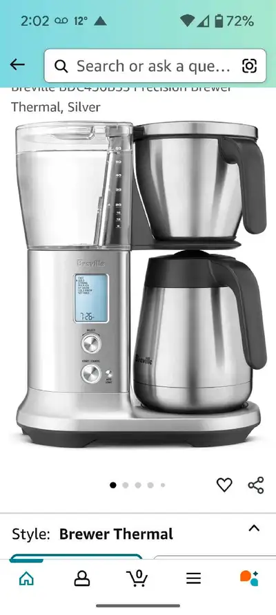 Like new used 5 times and put away. Breville Brewerakes hot and cold drinks. Temp controls etc.