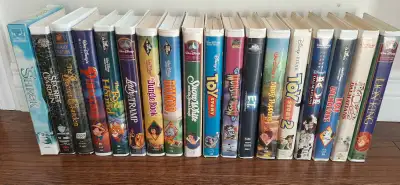 Walt Disney VHS tapes, perfect for collectors or those looking to relive classic animated stories; t...