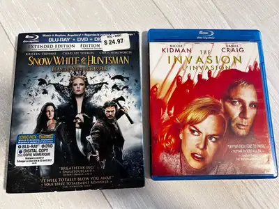 Blu-ray Movies Snow White & the Huntsman and The Invasion, View more