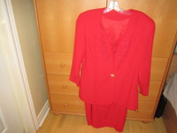 Women Dress with Jacket  RED Size: 8