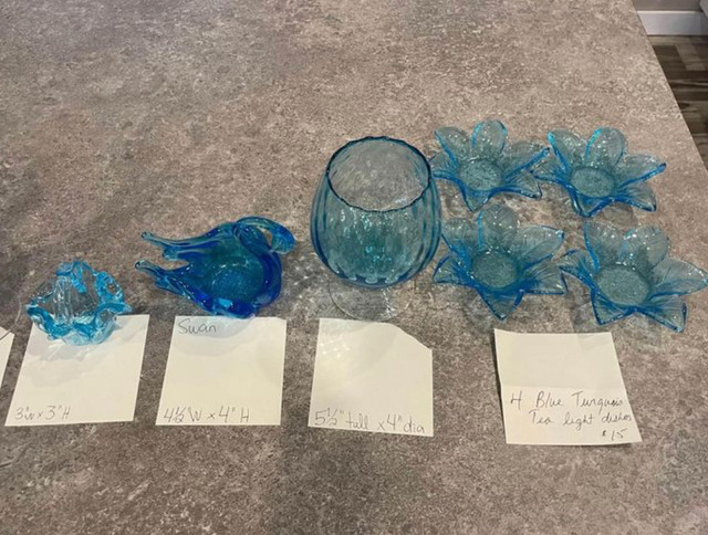Blue turquoise blown glass variety  in Arts & Collectibles in North Bay