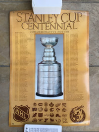 STANLEY CUP CENTENNIAL poster …. 1893-1993 … Yearly Champions