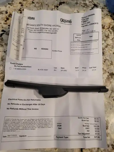 New Rear Wiper Blade bought but never put on since I made a temporary repair on the original one whi...