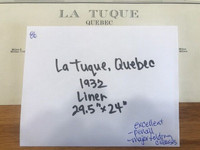 * La Tuque Quebec area, large linen map, 1932, vintage, antique