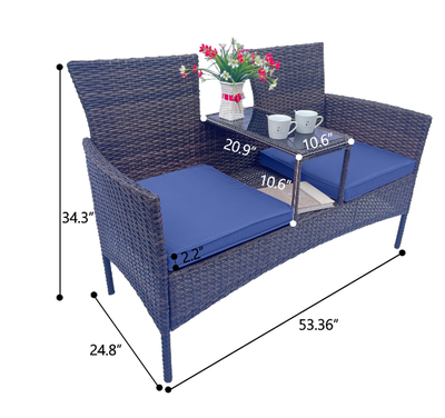 Outdoor Loveseat Rattan Wicker Two Seater Patio New, View more