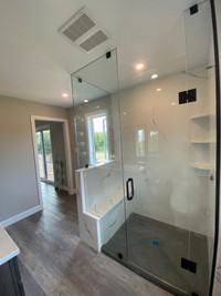 CUSTOM SHOWER GLASS DOORS ENCLOSURES OFFICE PARTITIONS MIRRORS 