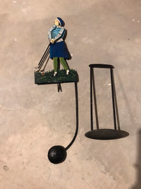 Golfer folk art vintage balance toy pendulum 