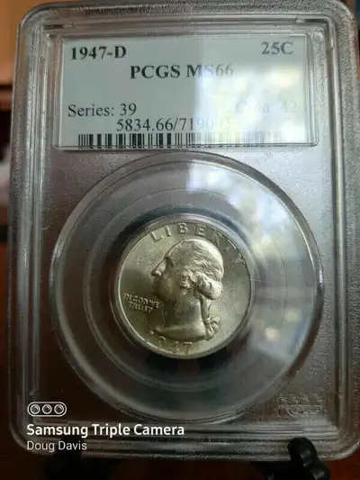 1947-D WASHINGTON 25C PCGS MS-66, View more