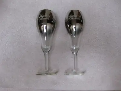 Wedding MCM Queen's Lusterware-Mercury Glass Champagne Flutes, View more