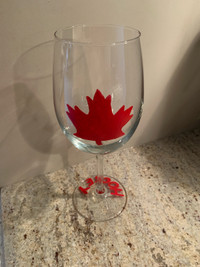 Hand painted wine glass 
