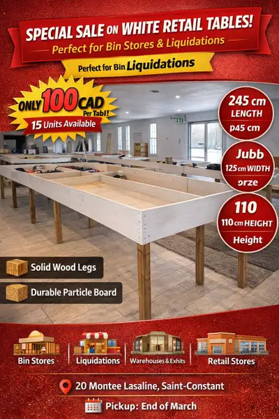white retail Table , View more