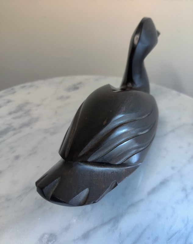 Vintage Mid Century Ironwood Hand Carved Duck Figurine in Arts & Collectibles in Guelph - Image 2