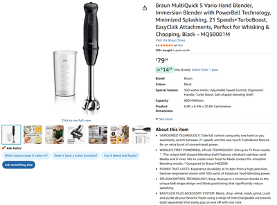 Braun MultiQuick 5 Vario Hand Blender, View more