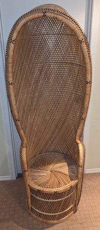 Mid 90's Rattan Wicker Hooded Chair.