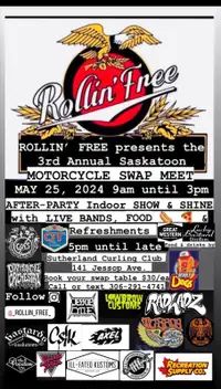 Rollin’Free motorcycle swap meet (Saskatoon)