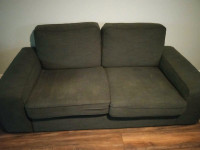 MAKE AN OFFER! Grey couch with storage ottoman 