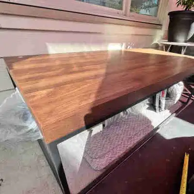 Coffee Table - wood top, metal frame, View more