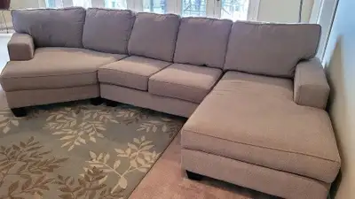 Lounge & Cuddler Sofa, FashionablTaupe fabric, 3 pcs., View more