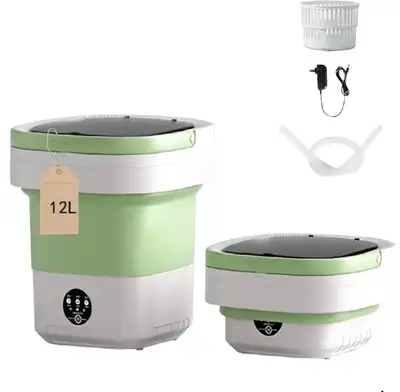 Portable washing machine, 12L Upgraded Large Capacity Foldable Mini Washing Machine, 3 Modes Deep Cl...
