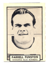 1962 TOPPS CFL FARRELL FUNSTON WINNIPEG BLUE BOMBERS NM SHAPE