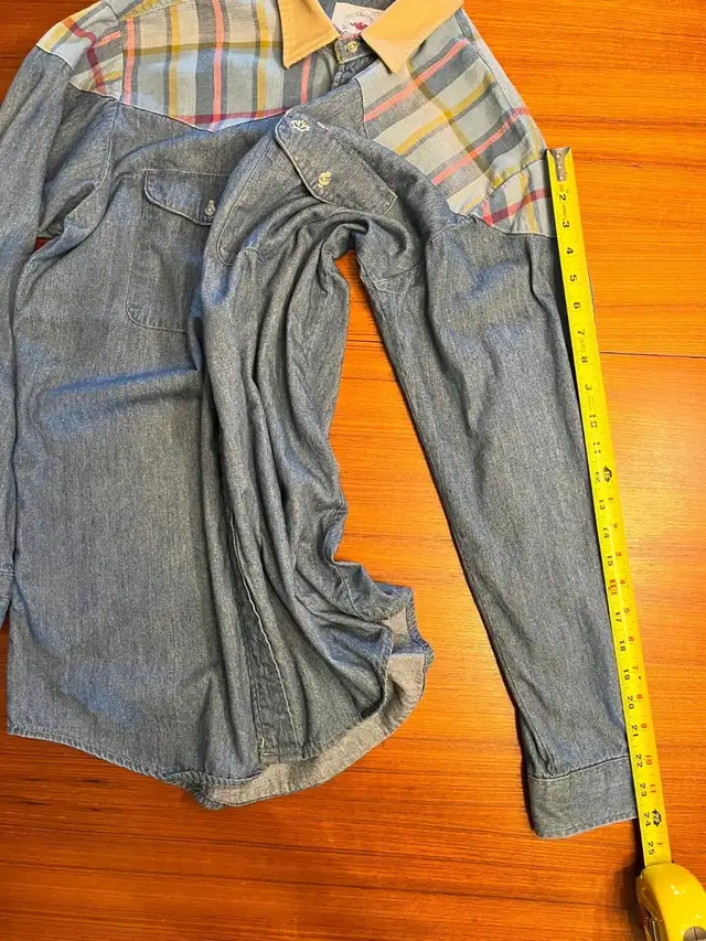 Vintage 1980s Mid-Western Garment Co. Men's Blue Denim LS Large in Men's in Calgary - Image 7