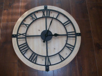 Horloge Bois & Métal 24 po / Wooden & Metal Clock