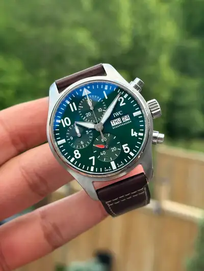 IWC PILOT CHRONO 41MM GREEN FULL KIT, View more