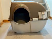 Omega Paw Roll 'N' Clean Litter Box, Brown, Large