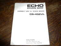 Echo CS-452VL Chain Saw Correct Use for Chain Brake Manual