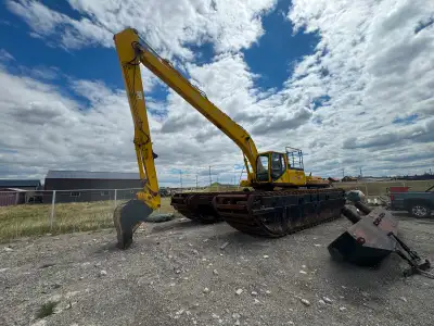 2012 Amphibious Excavator HK200 - Trax (Long Reach, Dual Cab) for sale with pontoons and remote cont...