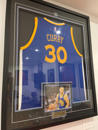 NBA golden state Curry autographed framed jerseys 