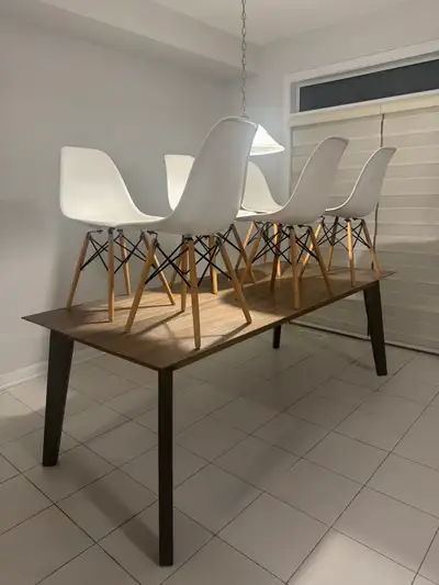 Dining table and chairs, View more