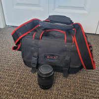 35-80 mm lens and camera bag
