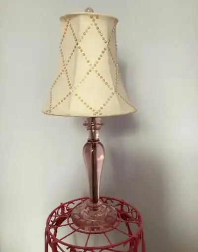 Vintage Metal Table & Acrylic Lamp, View more