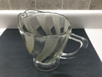 Vintage Etched Glass Juice / Milk Pitcher - 16 Ounce