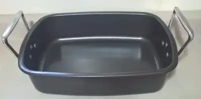 Brand New Large Roasting Pan Hard Anodized Nonstick Roaster lets you easily cook a 20-lb. turkey, tw...