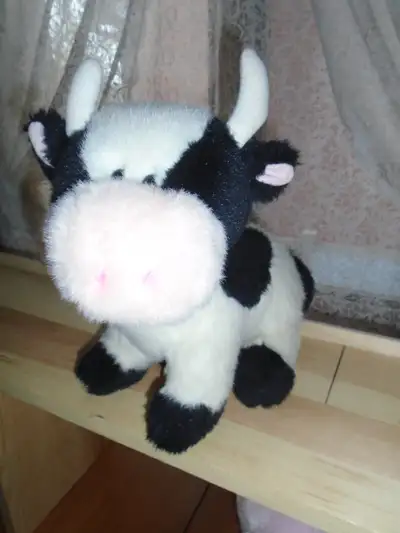 Plush Black and White Cow 13 x 11 - $10., View more