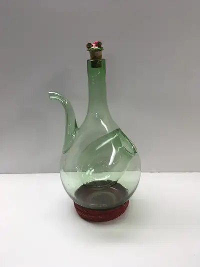 Carafe à vin italienne vintage en verre soufflé avec chambre à glaces intégré pour rafraichir le vin...