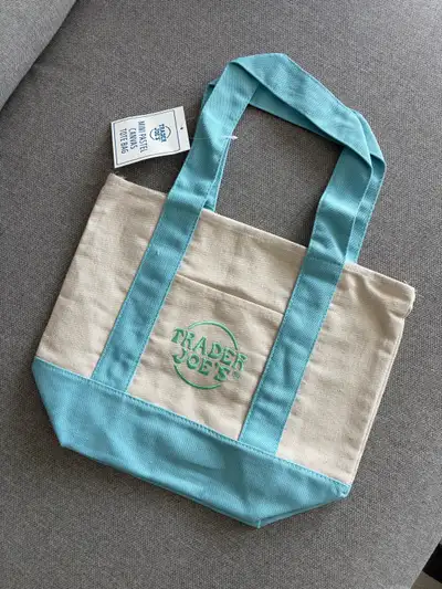 Brand new Trader Joe’s mini pastel tote bag. Super popular and hard to find in Canada since Trader J...